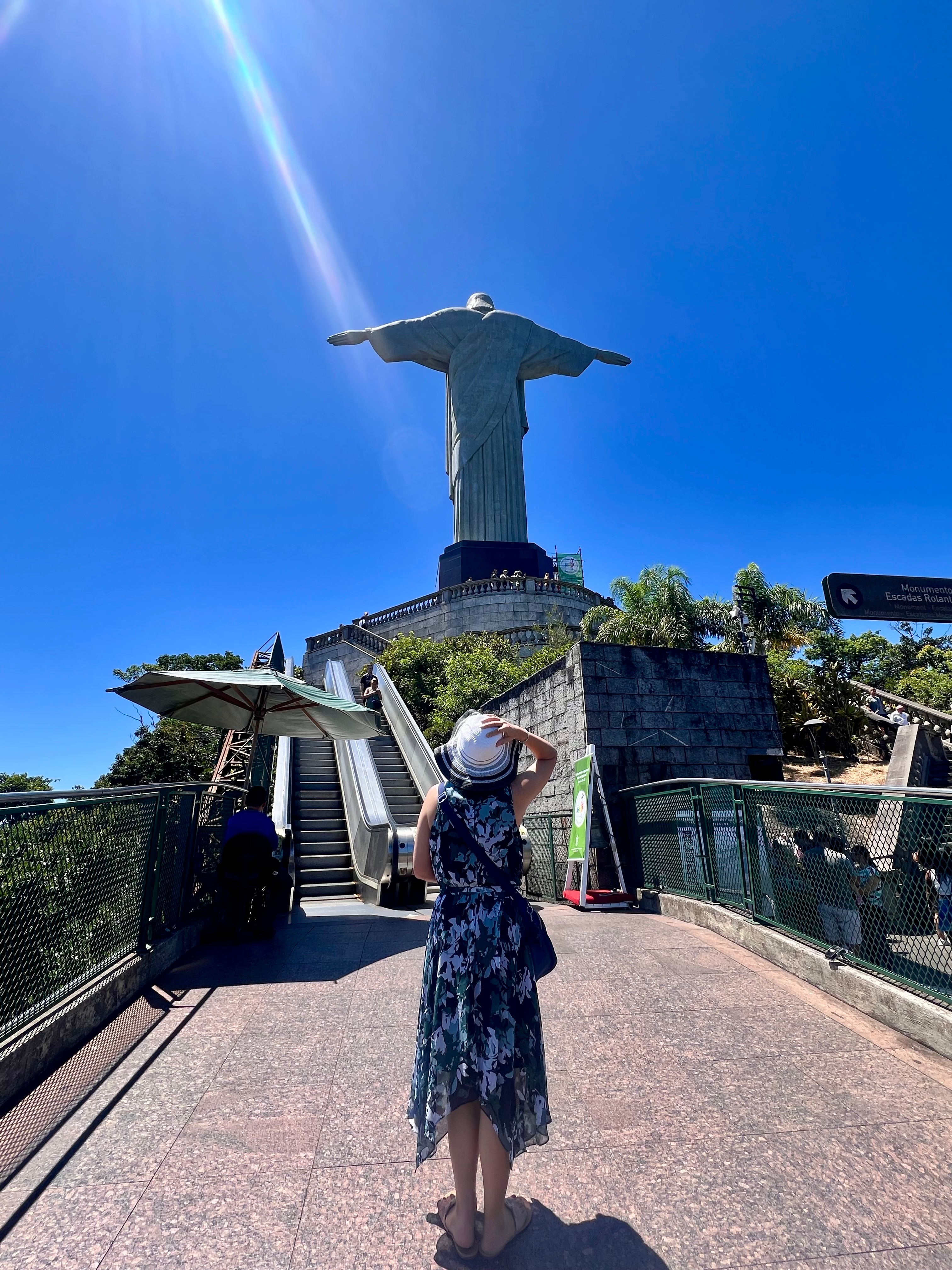 Person approaching the Christ the Redeemer statue.