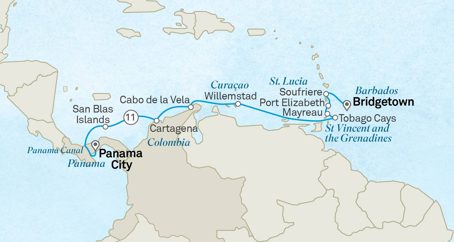 Les îles vierges des Caraïbes et le canal de Panama (from Bridgetown to Panama City) - Scenic Luxury Cruises & Tours