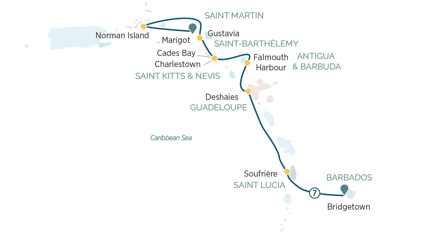 Les Caraïbes orientales et Saint-Barthélemy 2026-2027 - 8 jours (y compris Norman Island) - Emerald Cruises