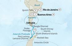 Circuit Les points forts de l\'Antarctique, de l\'Argentine et du Brésil - Croisière et voyage 2028