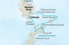 Circuit Antarctique, Géorgie du Sud et îles Malouines 2026 - 22 jours