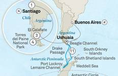 Rondreis Wonderen van Patagonië en Antarctica - Cruise & Land Journey 2026 (van Santiago naar Buenos Aires)