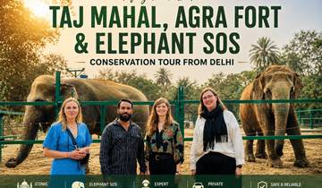 Private Tour ab Delhi zum Taj Mahal, zum Agra Fort und zur „Elephant SOS“-Naturschutzinitiative Rundreise