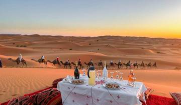 5 jours d\'escapade luxueuse au Sahara : Balade à dos de chameau au coucher du soleil, vin autour d\'un feu de camp et culture berbère circuit