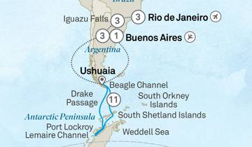 Hoogtepunten van Antarctica, Argentinië en Brazilië - Cruise & Land Journey 2026