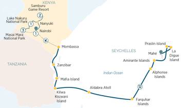 Safari, The Seychelles and Indian Ocean - Cruise & Land Journey 2027-2028 Tour