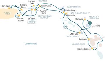 Découvrez les îles de plaisance des Caraïbes 2026 - 15 jours (including St John\'s) circuit