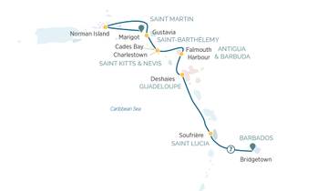 Les Caraïbes orientales et Saint-Barthélemy 2026-2027 – 8 jours (de Bridgetown à Marigot) circuit