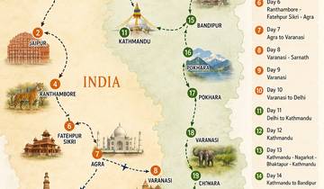 Die beste Indien-Nepal-Reise – 21 Tage (mit einer Auswahl an 3★-, 4★- und 5★-Hotels) Rundreise