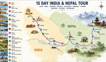 15-tägige Reise von Indien nach Nepal (Auswahl an 3★-, 4★- und 5★-Hotels)
