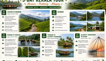 5-tägige Kerala-Entdeckungsreise: Tierwelt, Teeplantagen und Hausboot (Auswahl an 3★-, 4★- und 5★-Hotels)