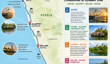 4-tägige Hausboot- und Wildtier-Tour in Kerala, Indien (mit Auswahl an 3★-, 4★- und 5★-Hotels) Rundreise