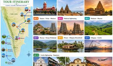 10-tägige Südindien-Reise mit Hausboot in Kerala und Backwaters (Auswahl an 3★-, 4★- und 5★-Hotels) Rundreise