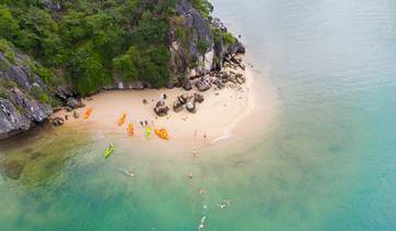 Circuito Aventura en kayak por la bahía de Lan Ha: lagunas escondidas y las playas de Ba Trai Dao
