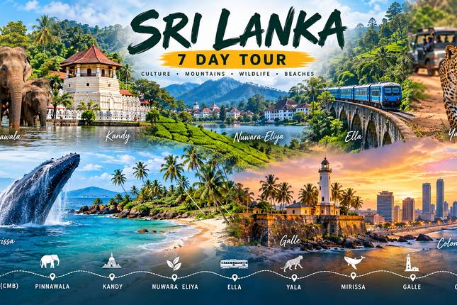 7-Day Sri Lanka Highlights: Kandy, Ella, Yala, Mirissa & Galle