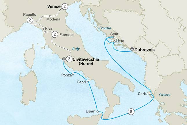Italy & the Islands of the Mediterranean - Cruise & Land Journey