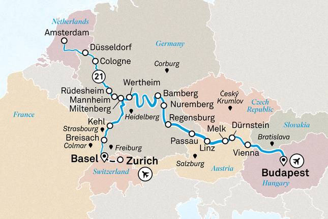 Christmas Markets on the Rhine, Main & Danube 2027 - 22 Days (20 destinations)