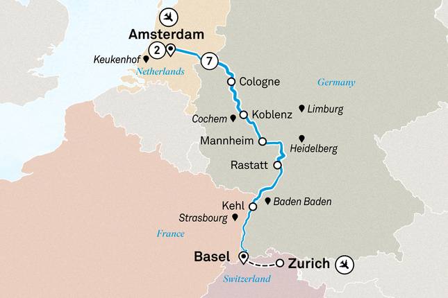 Rhine Highlights with Amsterdam 2027 - 10 Days (from Amsterdam to Zurich)