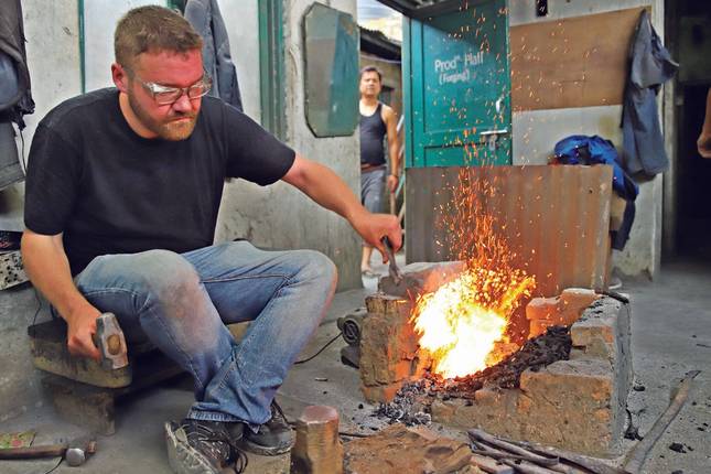 Real Gurkha Knife (KHUKURI) making workshop visit in Kathmandu- Make your own khukuri with the trainer