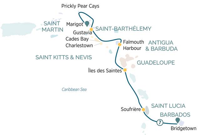 Les Caraïbes orientales et Saint-Barthélemy 2026-2027 - 8 jours (y compris Deshaies) circuit
