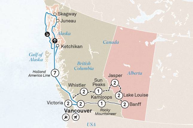 Icons of Western Canada & Alaskan Cruise 2027 - 22 Days (56 destinations)