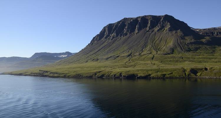 Majestic mountain overlooking a fjord