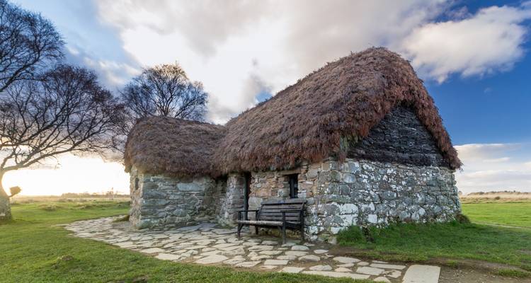 Cottage traditionnel en pierre en Écosse