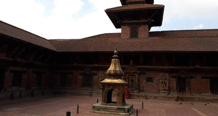 Ancient courtyard with traditional architecture.