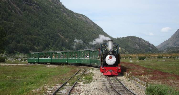 Un train à vapeur historique sur une voie ferrée pittoresque.