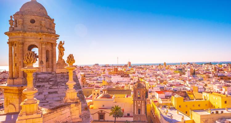 Vue panoramique d'une ville dynamique avec une architecture historique et un rond-point.