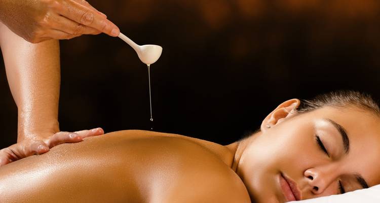 Person receiving a relaxing massage.