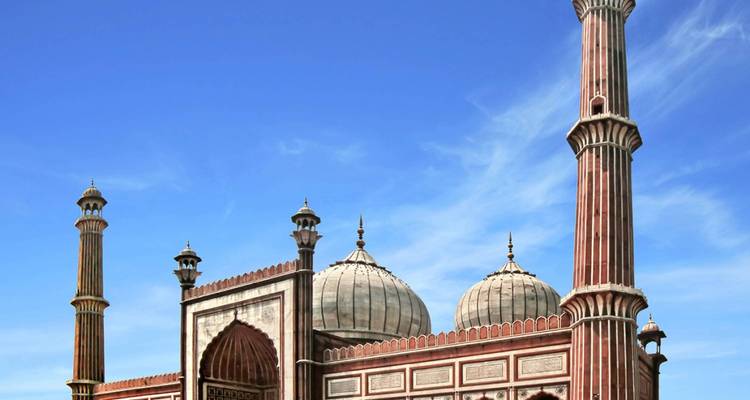 Jama Masjid with clear blue sky.