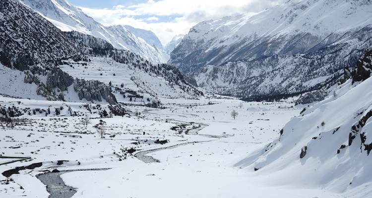 Snow-covered valley