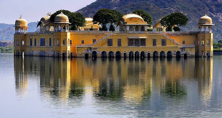Jal Mahal, a palace in the middle of a lake.