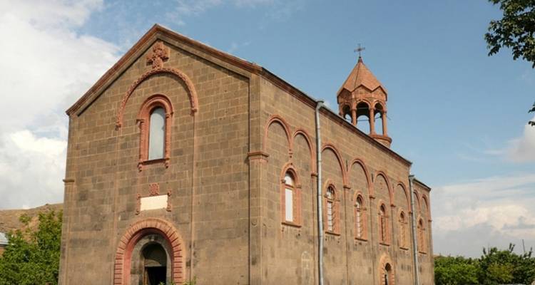 Church building in Armenia with a blue sky