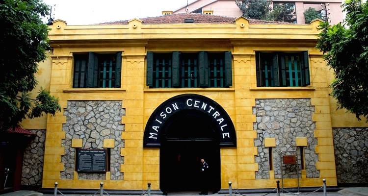 Maison Centrale entrance with distinctive yellow walls.