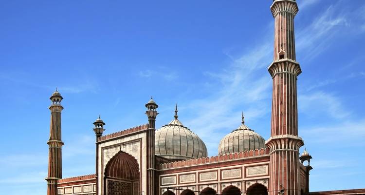 Gran mezquita con cúpulas y minaretes