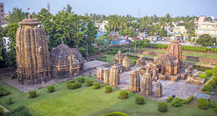 Rajarani Temple with its distinct architectural features.