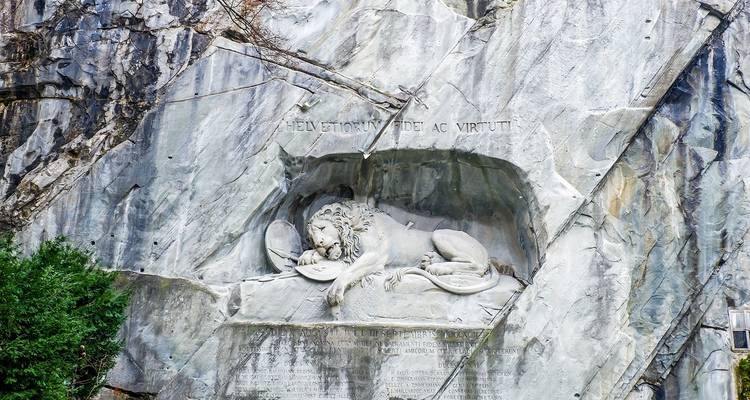 El Monumento al León en Lucerna, Suiza.