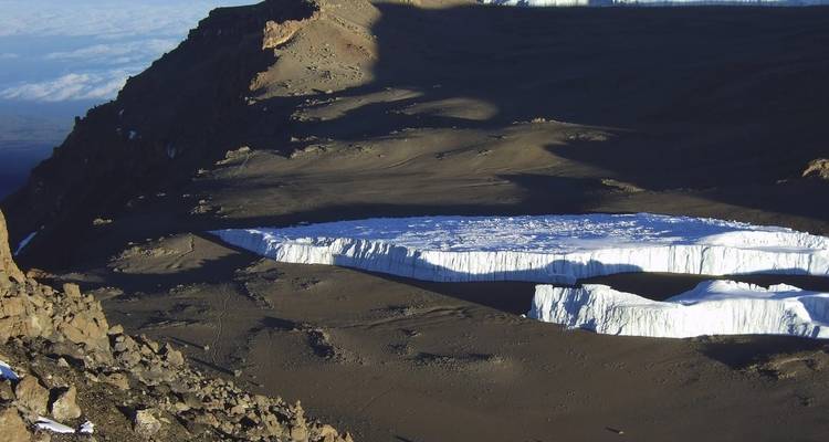 Glacier view on Mount Kilimanjaro.