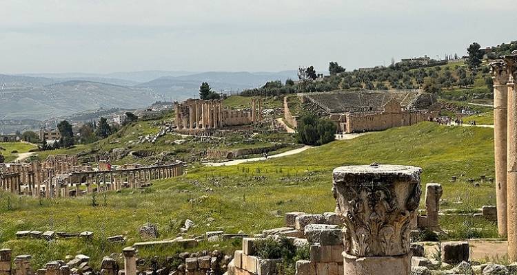 Vast landscape view with historical ruins.