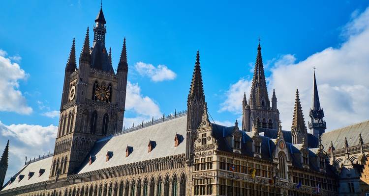 Historic building with spires in Ypres.