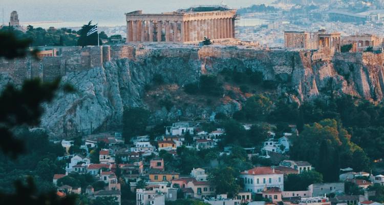 The Acropolis of Athens overlooking the city.