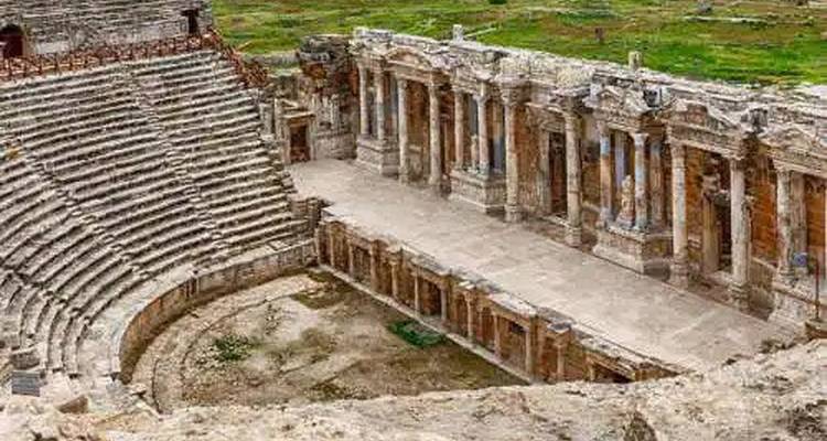 Ancient Roman amphitheater ruins.