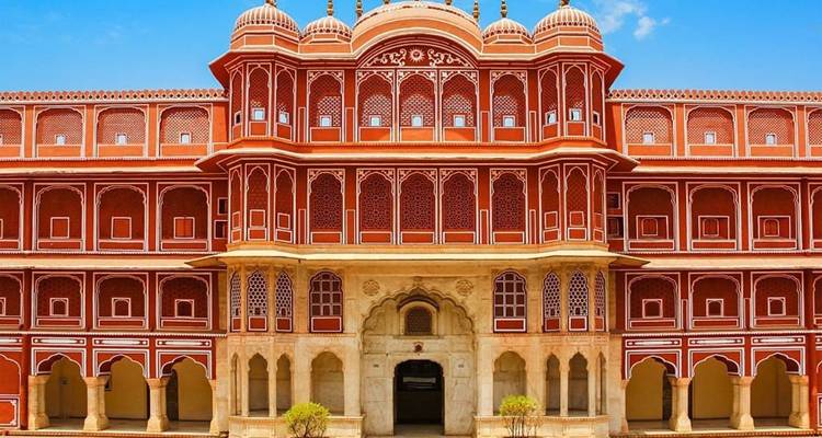 Palais de la ville, Jaipur avec une architecture ornementée.