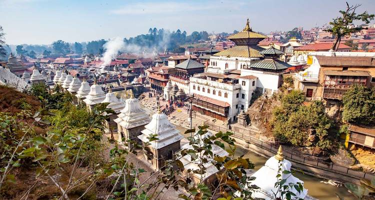 Vista aérea del complejo del Templo de Pashupatinath.