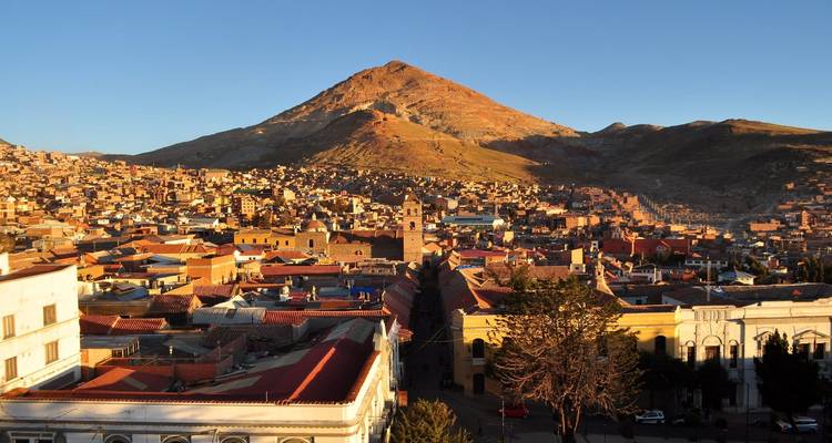 Panoramic view of a mountain and city