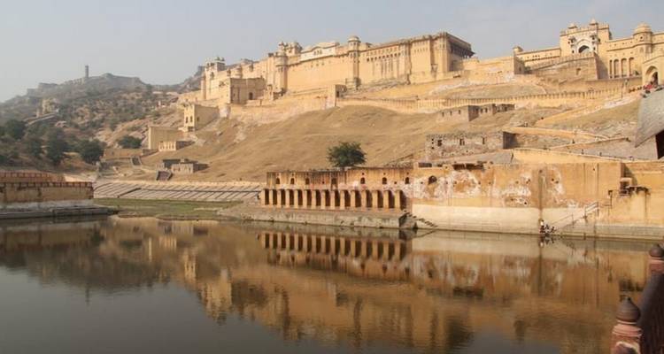 Amber Fort reflected in water