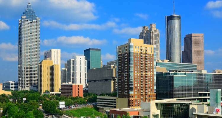 Horizon d'Atlanta avec des gratte-ciel modernes.