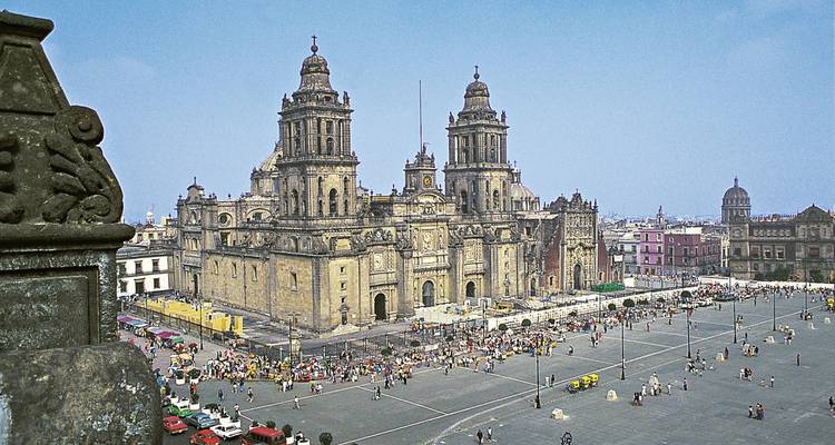 Wide plaza in front of an iconic historical cathedral